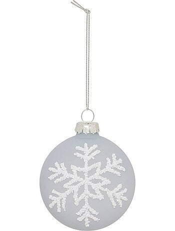 Boule verre flocon d.7 cm