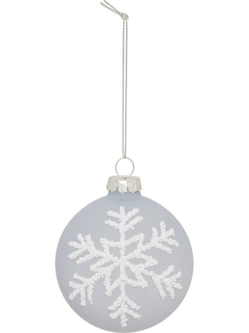 Boule verre flocon d.7 cm - Kiabi