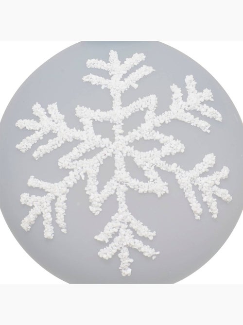 Boule verre flocon d.7 cm - Kiabi