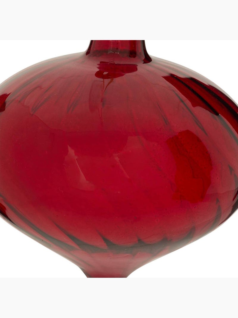 Boule verre forme goutte d.8 cm Rouge - Kiabi