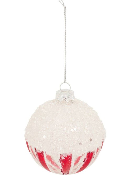 Boule verre glaçage d.8 cm - Kiabi