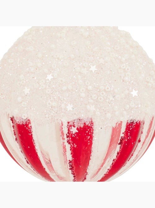Boule verre glaçage d.8 cm - Kiabi