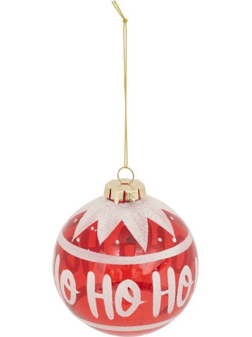 Boule verre hô hô hô d9 cm - Kiabi