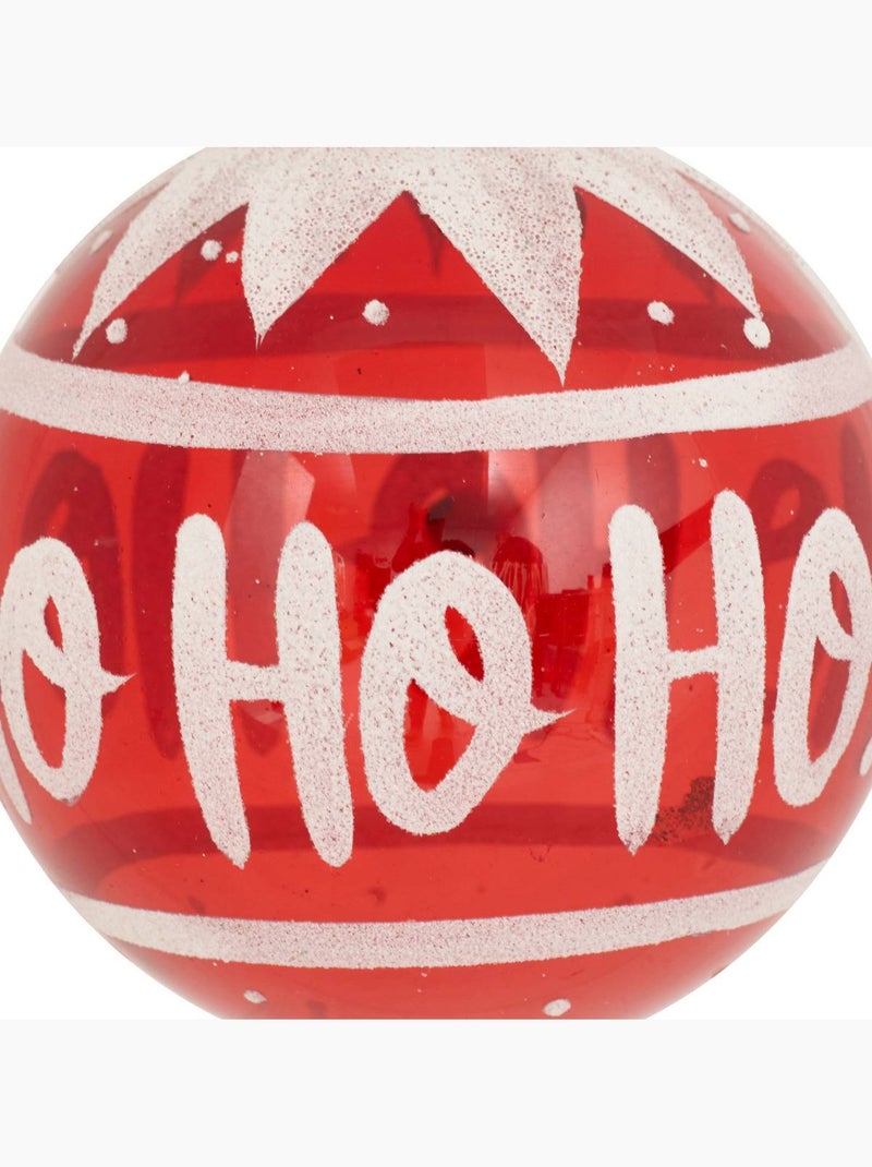 Boule verre hô hô hô d9 cm Rouge - Kiabi