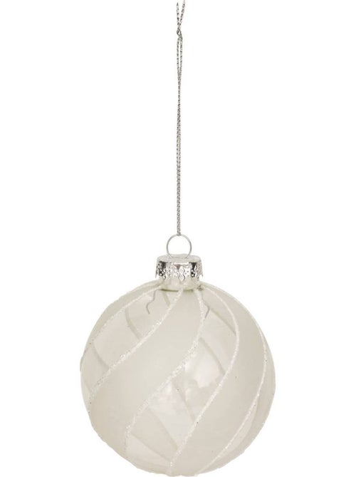Boule verre torsade d.8 cm - Kiabi