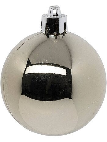 Boules de noël "bois de rose" lot de 12 en plastique d6cm