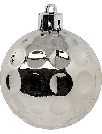 Boules de noël "bois de rose" lot de 12 en plastique d6cm