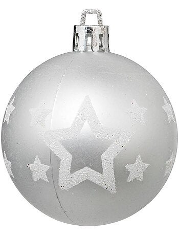 Boules de noël "colorama de noël" lot de 25 en plastique recyclé d6cm bleu doré