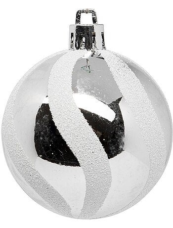 Boules de noël "colorama de noël" lot de 25 en plastique recyclé d6cm bleu doré