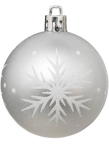 Boules de noël "colorama de noël" lot de 25 en plastique recyclé d6cm bleu doré
