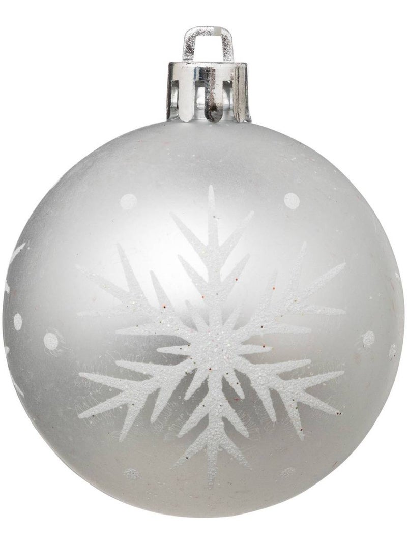 Boules de noël "colorama de noël" lot de 25 en plastique d6cm argent blanc Argent - Kiabi