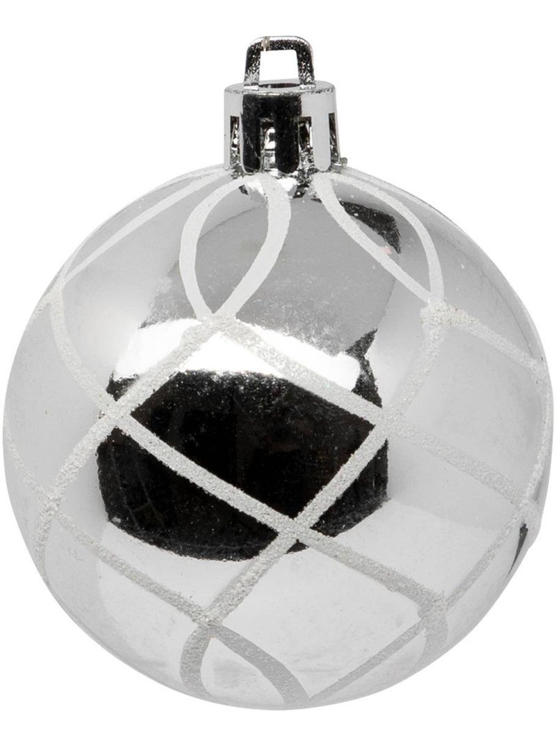 Boules de noël "colorama de noël" lot de 25 en plastique d6cm argent blanc Argent - Kiabi
