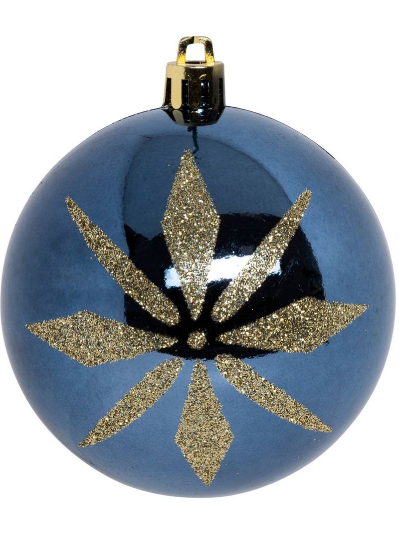 Boules de noël "colorama de noël" lot de 8 en plastique recyclé d8cm bleu doré Bleu - Kiabi