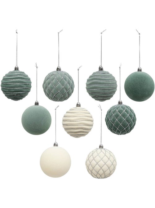 Boules de noël pailletées en verre - Kiabi