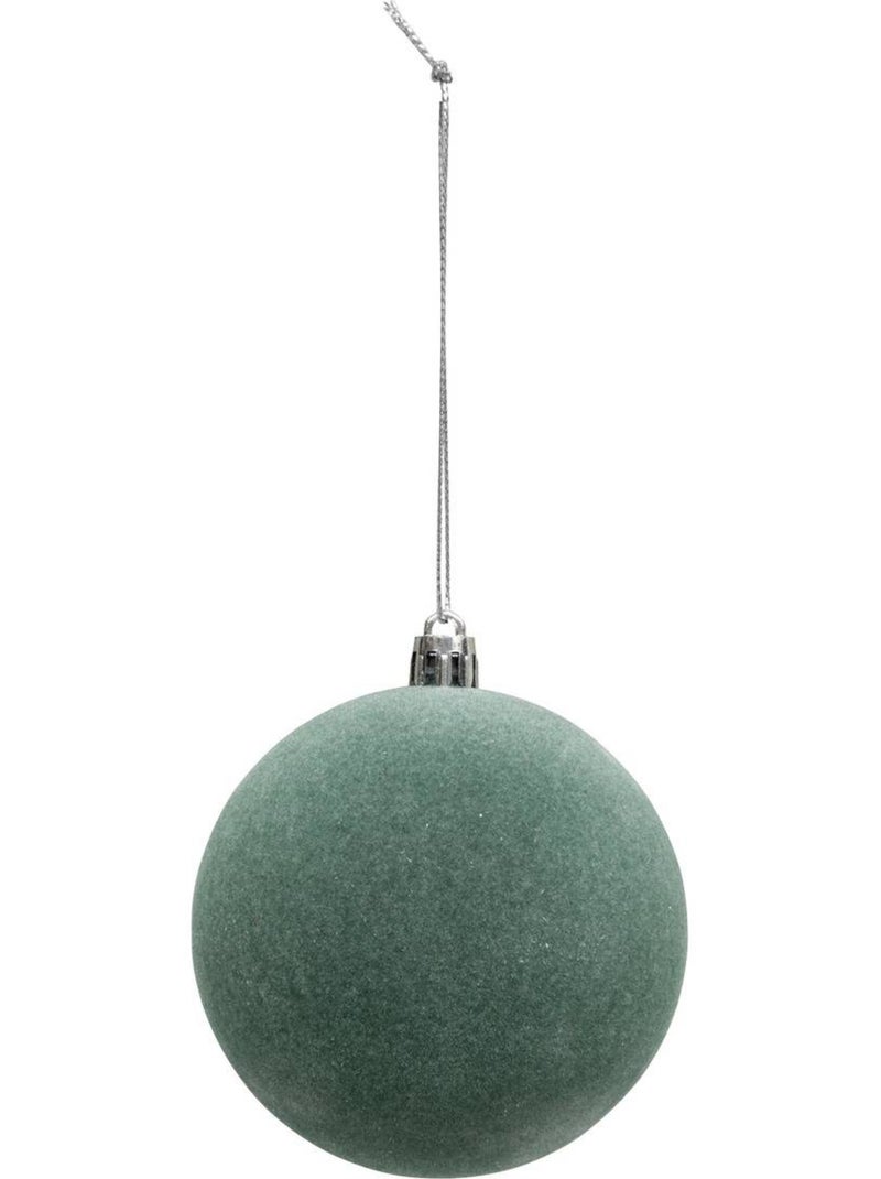 Boules de noël pailletées en verre Vert - Kiabi