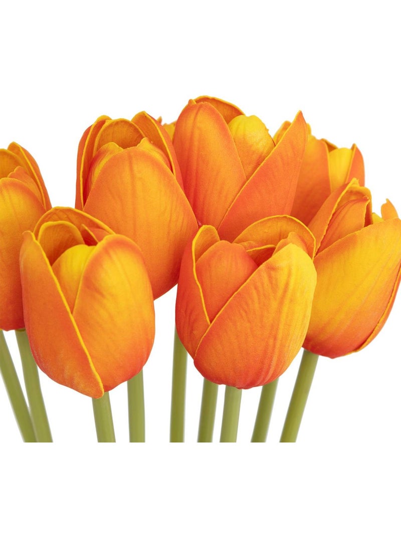 Bouquet 10 tulipes artificielles JAMES Orange - Kiabi