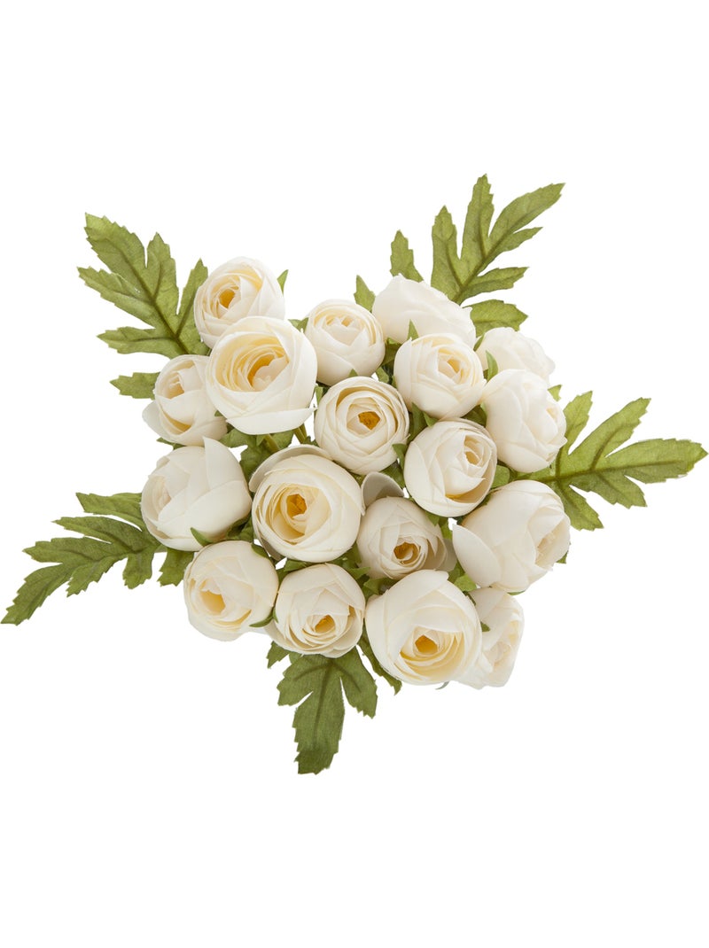 Bouquet de 18 mini camélias artificiels CAMELIA Blanc - Kiabi