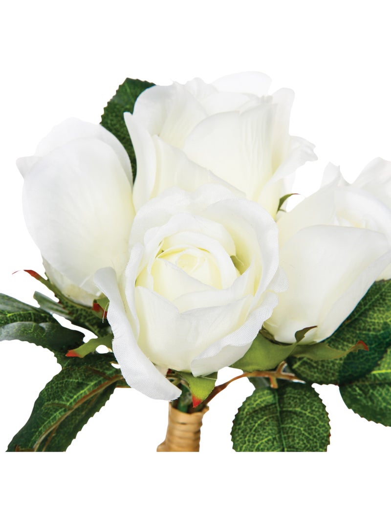 Bouquet de 7 roses artificielles Blanc - Kiabi