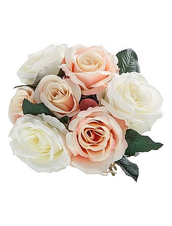 Bouquet décoratif de 7 roses artificielles ROSAE