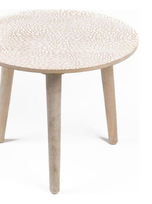 Bout de canapé imprimé motif devant bois MANGO WOOD - Kiabi
