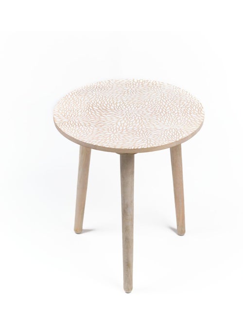 Bout de canapé imprimé motif devant bois MANGO WOOD - Kiabi