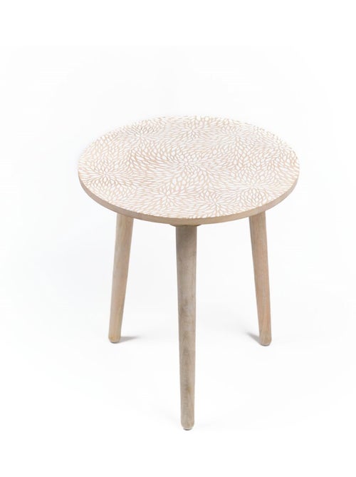 Bout de canapé imprimé motif devant bois MANGO WOOD - Kiabi