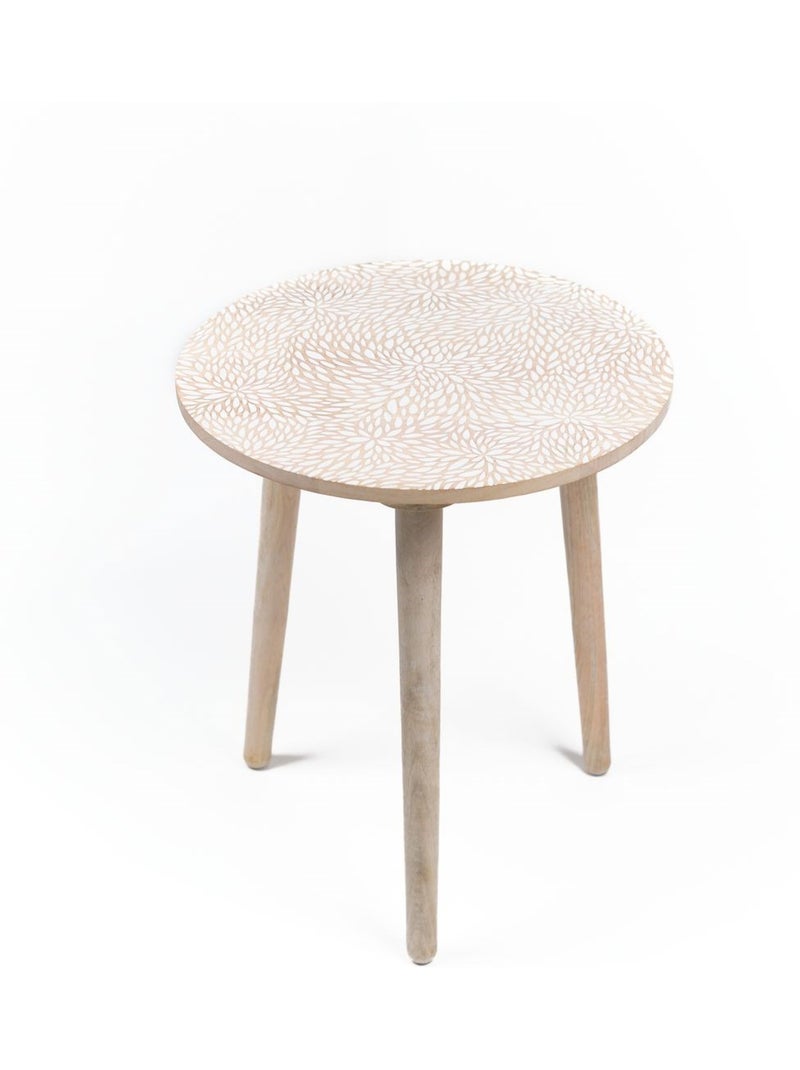 Bout de canapé imprimé motif devant bois MANGO WOOD Beige - Kiabi