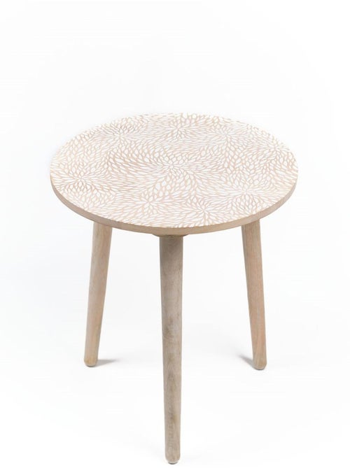Bout de canapé imprimé motif devant bois MANGO WOOD - Kiabi