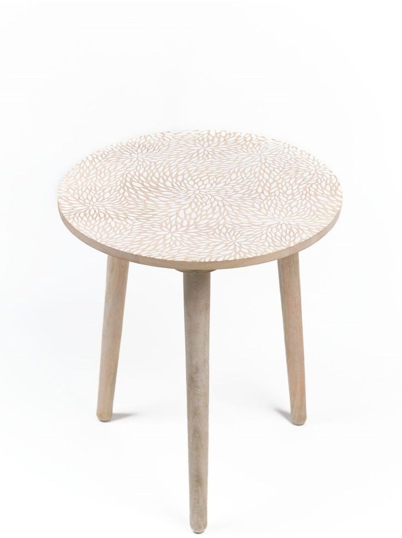 Bout de canapé imprimé motif devant bois MANGO WOOD Beige - Kiabi