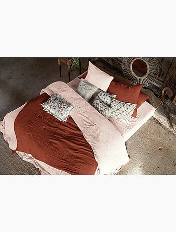 Bout de lit - Double gaze de coton - Finition pompon - Gaïa