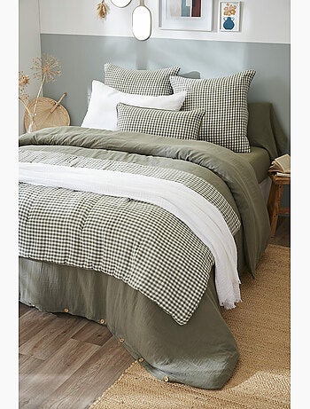 Bout de lit - Gaze de coton tissée - Carreaux Vichy - Vickie