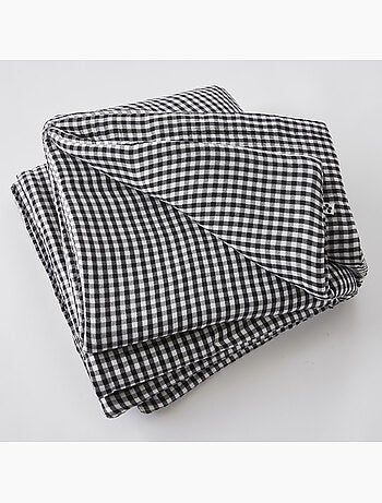 Bout de lit - Gaze de coton tissée - Carreaux Vichy - Vickie