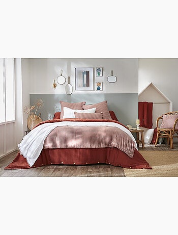 Bout de lit - Gaze de coton tissée - Carreaux Vichy - Vickie