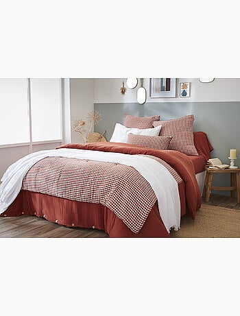 Bout de lit - Gaze de coton tissée - Carreaux Vichy - Vickie