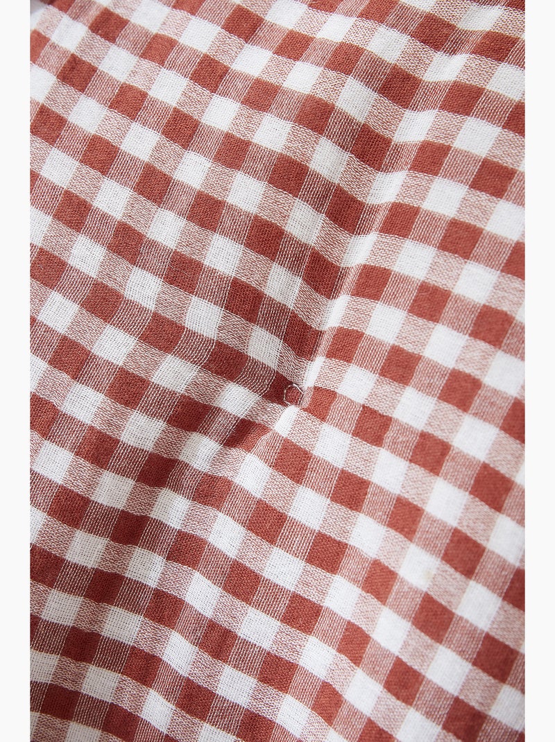 Bout de lit - Gaze de coton tissée - Carreaux Vichy - Vickie Terracotta - Kiabi