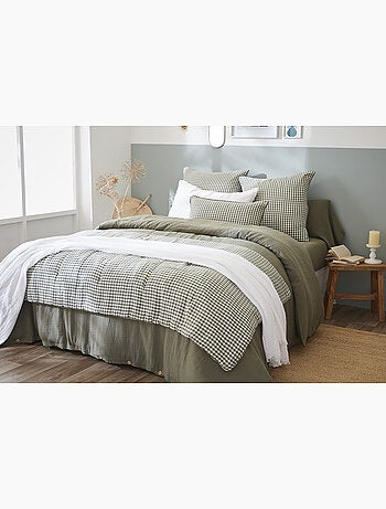 Bout de lit - Gaze de coton tissée - Carreaux Vichy - Vickie