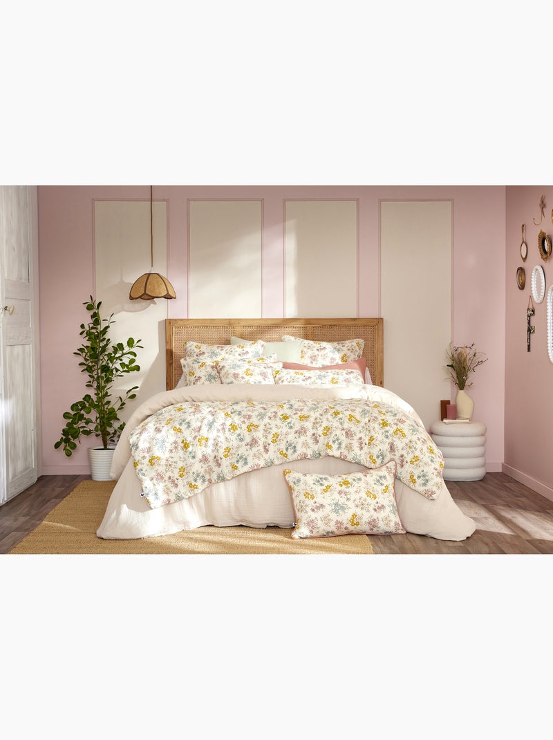 Bout de lit 90 x 200 cm en gaze de coton imprimée adèle Beige - Kiabi
