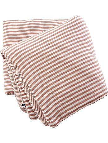 Bout de lit 90 x 200 cm en gaze de coton romie a rayure