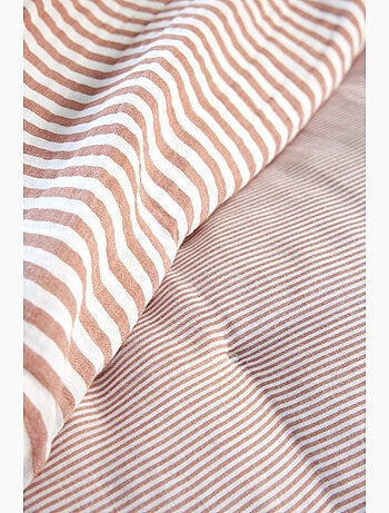 Bout de lit 90 x 200 cm en gaze de coton romie a rayure