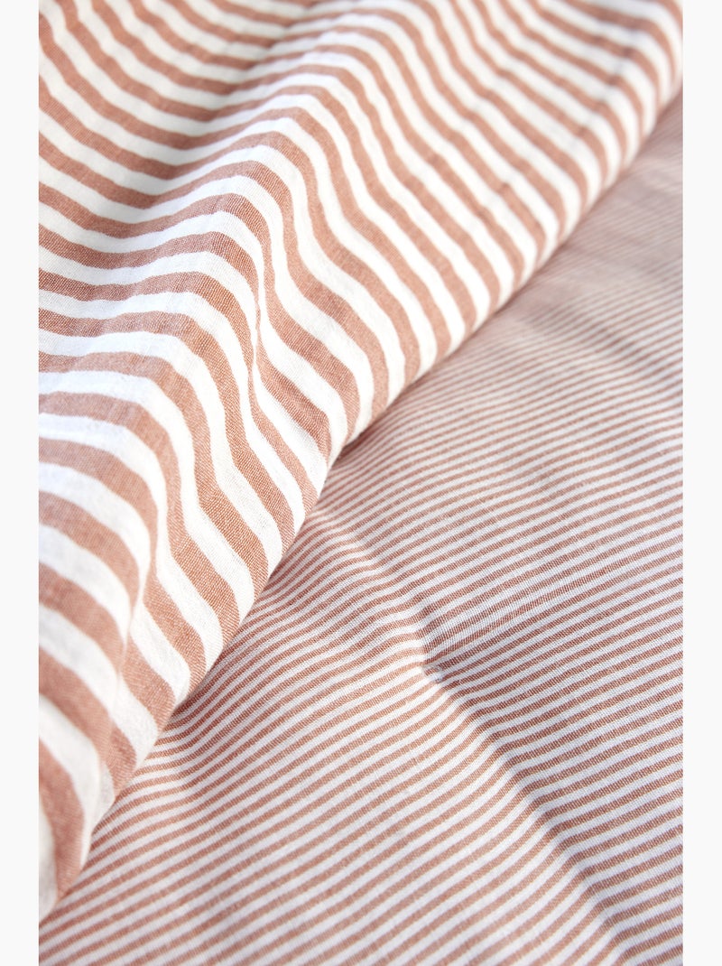 Bout de lit 90 x 200 cm en gaze de coton romie a rayure Orange - Kiabi