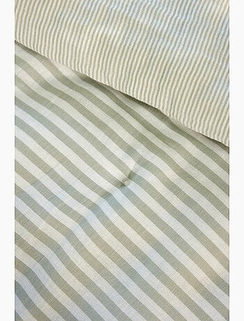 Bout de lit 90 x 200 cm en gaze de coton romie a rayure