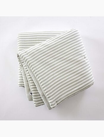 Bout de lit 90 x 200 cm en gaze de coton romie a rayure