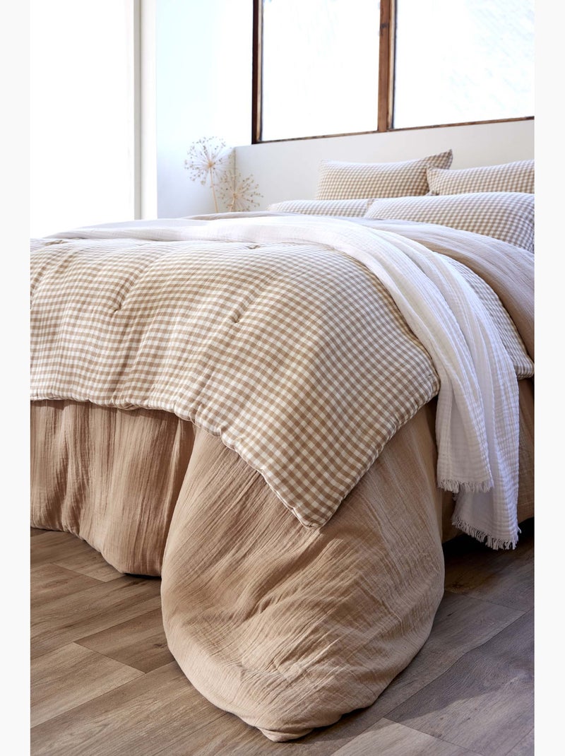 Bout de lit 90 x 200 cm en gaze de coton vicky Gris clair - Kiabi