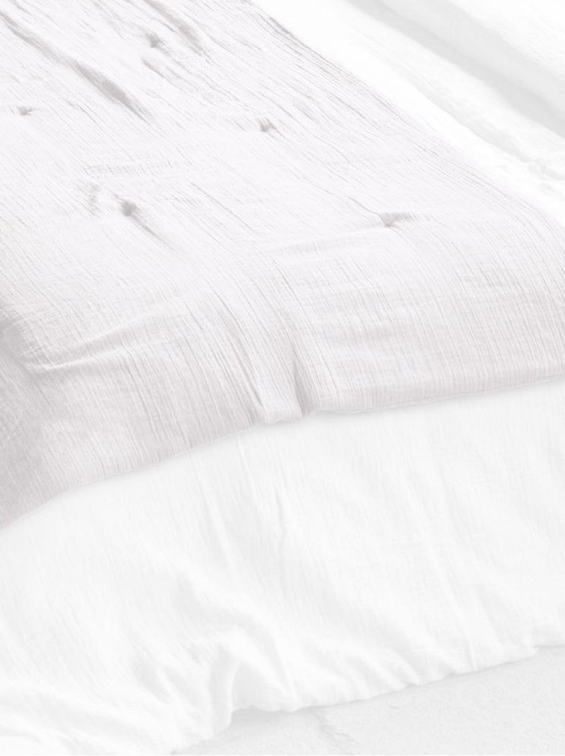 Bout de lit 90x200 en double Gaze de coton Blanc - Kiabi