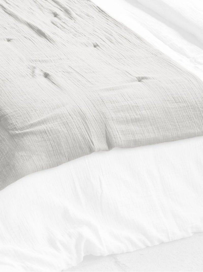 Bout de lit 90x200 en double Gaze de coton Gris clair - Kiabi