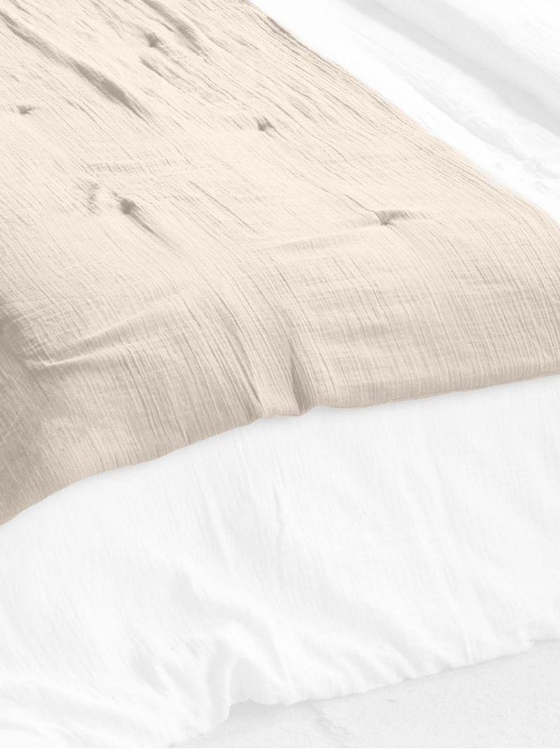 Bout de lit 90x200 en double Gaze de coton Marron clair - Kiabi