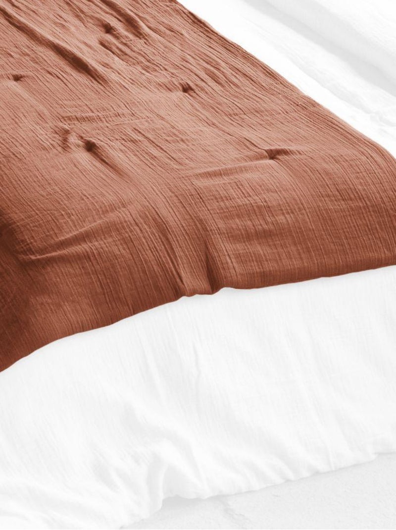 Bout de lit 90x200 en double Gaze de coton Orange - Kiabi