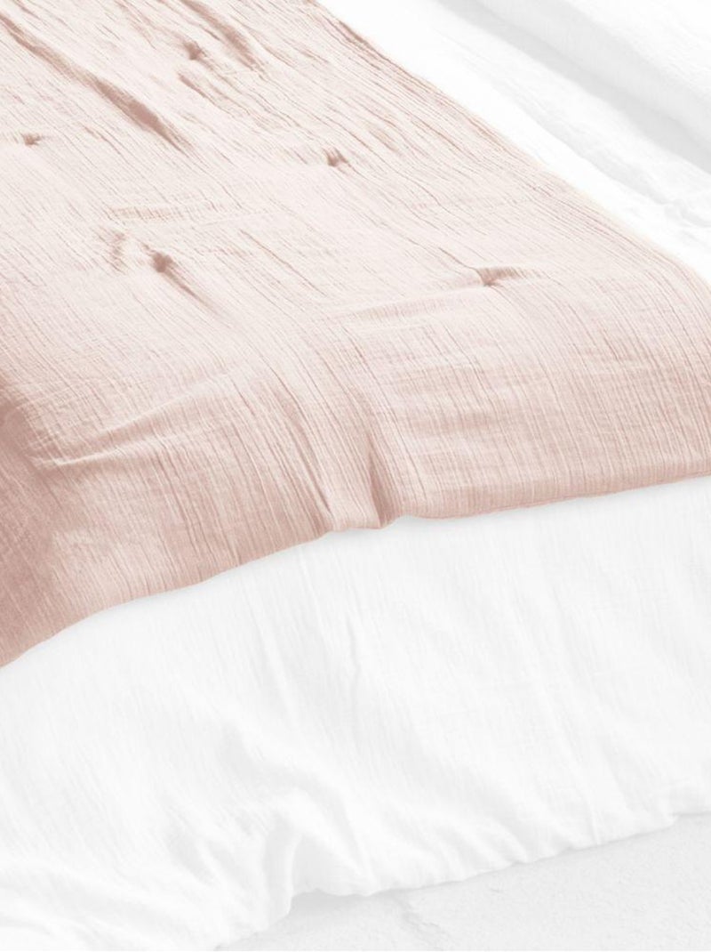 Bout de lit 90x200 en double Gaze de coton Rose clair - Kiabi