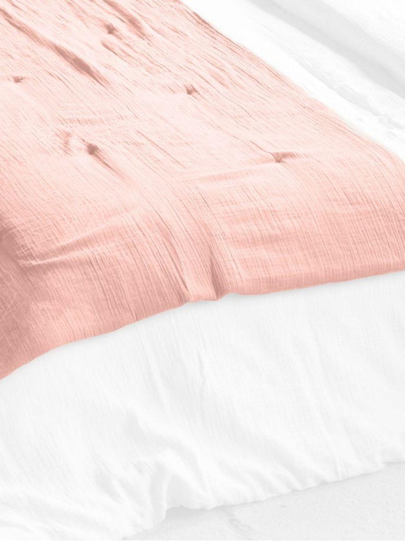 Bout de lit 90x200 en double Gaze de coton Rose foncé - Kiabi