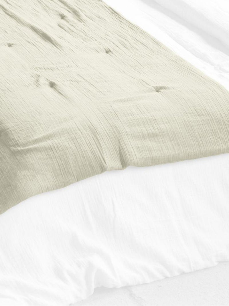 Bout de lit 90x200 en double Gaze de coton Vert clair - Kiabi